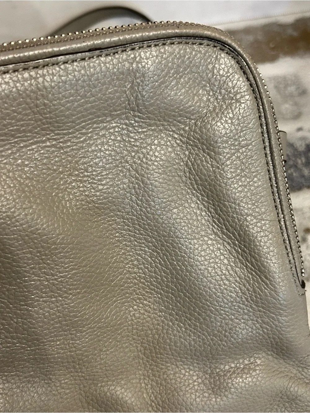 Banana Republic Pebbled Gray Leather Crossbody Bag Minimalist